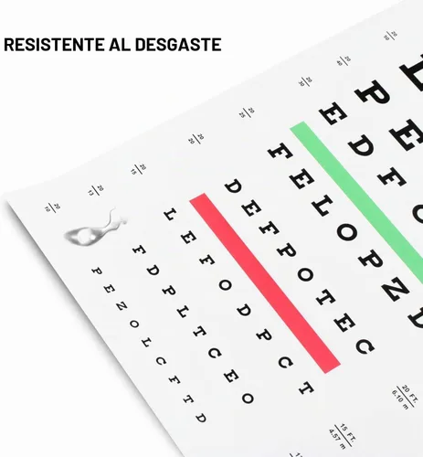 Vista 4 de PECULA Gráfico ocular para exámenes: gráfico de pared Snellen de 20 pies, 11 x 22 pulgadas.
