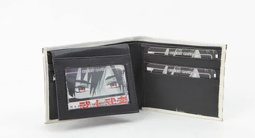 Vista 6 de Cartera con estampado de anime con caja de regalo a juego Cartera delgada de cuero plegable 2 ventanas de identificación y 7 tarjeteros , Cara