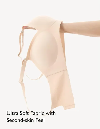 Vista 8 de COMFELIE Sujetador sin costuras para mujer, brasier ultra cómodo, cuello en V, ajustable, invisible, bralette YN25