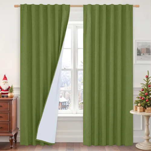 Vista 72 de LAMIT Cortinas opacas cortas de lino de 30 pulgadas para ventanas de cocina sobre el fregadero, cortinas de café texturizadas de lino marfil