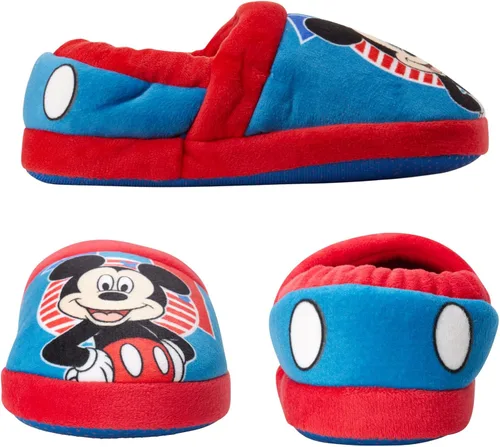 Vista 3 de Disney Boys Mickey Mouse Slippers Cozy Plush Fuzzy Slippers Non-Slip, Non-Skid Slippers for Boys (ToddlerLittle Kid)