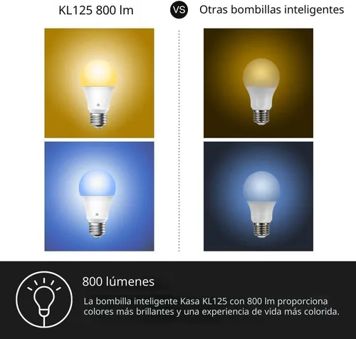 Vista 3 de Kasa Smart - Bombillas inteligentes de color completo, bombillas WiFi inteligentes regulables con cambio de color total compatibles con Alexa
