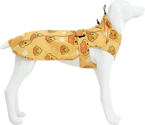 Vista 11 de Chubasquero ajustable impermeable para perros, chaqueta de lluvia ligera para mascotas para cachorros con tira reflectante para perros pequeños