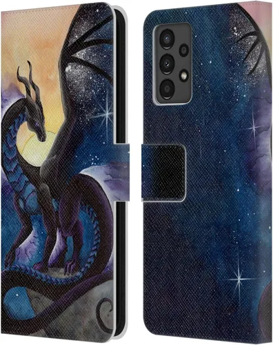 Vista 221 de Head Case Designs Officially Licensed Carla Morrow Galactic Entrancement Dragons Leather Wallet Case Compatible with Samsung Galaxy A07 4G