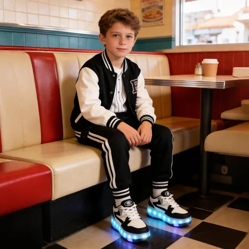 Vista 2 de Ufatansy - Zapatos con ruedas para patinar para niños y niñas, con 4 ruedas desmontables, 16 modos de luces LED de colores, zapatillas deportivas