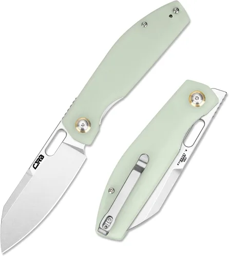 Vista 11 de CJRB CUTLERY Cuchillo de bolsillo Ekko (1929) Cuchillo plegable para hombres AR-RPM9 hoja de acero y mango de fibra de carbono negro para trabajo al
