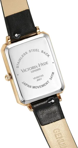 Vista 3 de VICTORIA HYDE Relojes de mujer Verde Madre de Pearl Dial Relojes de pulsera para mujer Correa de cuero genuino Caja rectangular clásica (verde)