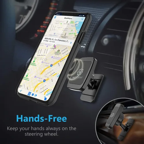 Vista 6 de WixGear - Soporte magnético para teléfono para automóvil, soporte magnético universal para tablero, para teléfonos celulares y mini tabletas