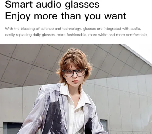 Vista 5 de Gafas inteligentes para hombres y mujeres, gafas Bluetooth y llamadas manos libres, protección contra la luz UV y azul