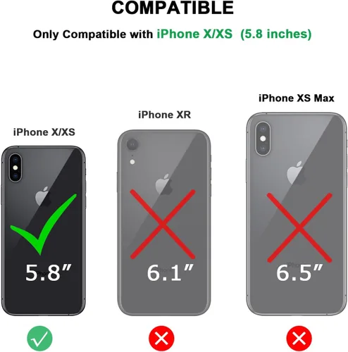 Vista 7 de TENDLIN Compatible con iPhone Xs Case/iPhone X Case Crystal Clear Hard Back Soft Bumper Funda protectora (negro)