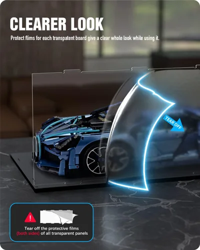 Vista 5 de Nifeliz Caja de exhibición de acrílico para modelos grandes a escala 1:8, organizador y almacenamiento de autos de juguete de construcción, regalos