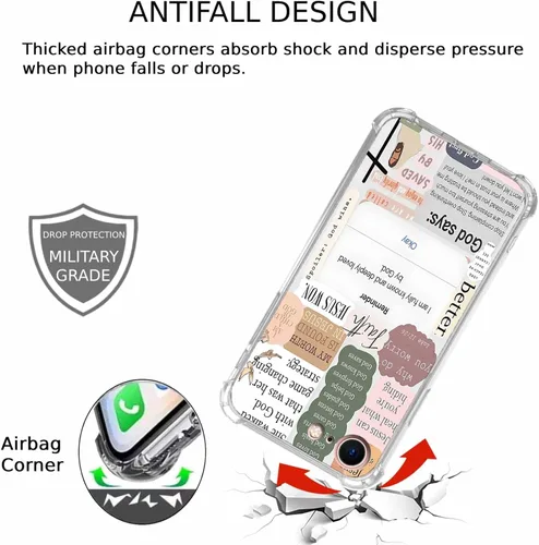 Vista 4 de Funda para Celular con Versículos de la Biblia, Colocación de Citas Cristianas de Jesús, Diseño Collage, Funda Protectora Suave de TPU de Moda