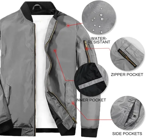 Vista 5 de MADHERO - Chaqueta de piloto ligera y entallada para hombre