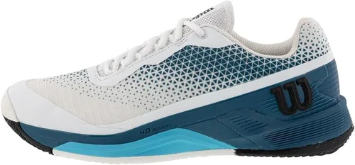 Vista 3 de WILSON Zapatillas de tenis Rush Pro 4.0 Clay para hombre Blanco y Azul Coral