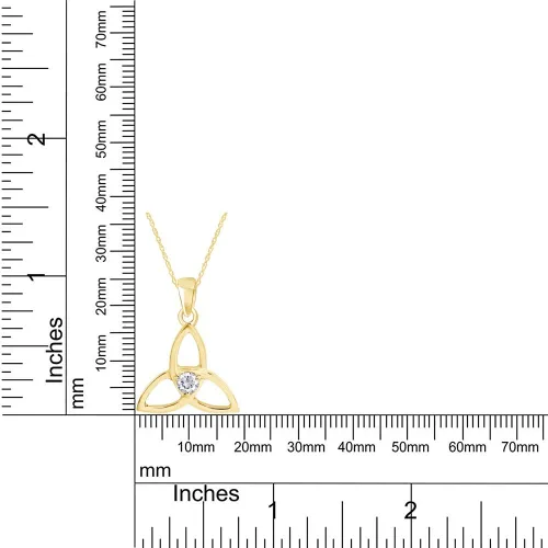 Vista 4 de AFFY Collar con colgante de nudo de Trinidad Celta en oro amarillo de 14 quilates sobre plata de ley