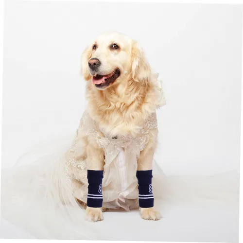 Vista 6 de Toyvian 4pcs codo de perro codo de punto abrigo calentador de piernas para higroma elástico mascota pierna protector pad
