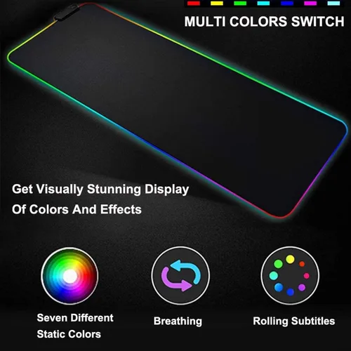 Vista 3 de Alfombrilla de mouse para juegos de anime, Spy Girl Gamer XXL, grande RGB, accesorios de escritorio para juegos de niñas, alfombrilla de teclado