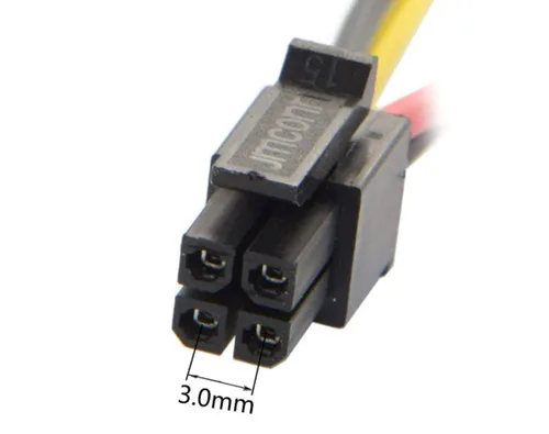 Vista 2 de chenyang CY ATX Molex Micro Fit conector macho 4Pin macho a macho paso 9.8 ft m del cable de alimentación de los 23.6 in
