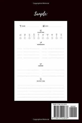 Vista 2 de Cocktail Recipes & Shit Blank Mixed Drink Cocktail Recipe Book Journal to Write in - Organizer for Beginners & Experienced Mixologists & Home