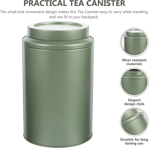 Vista 9 de Tea Tin Canister with Airtight Lid for Travel and Home Storage
