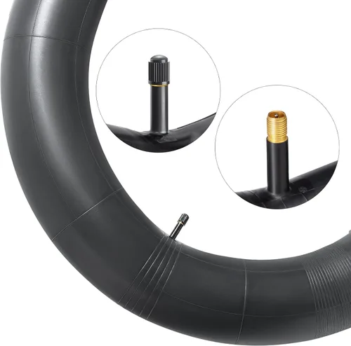 Vista 2 de YUNSCM 20x4, 20x3, 20x2.6, 20x2.5 Fat Bike Tubes 20x2.50/2.60/2.80/3.0/3.50/4.0 Inner Tube Set with Schrader Valve 20in Fat Tube Compatible with 20