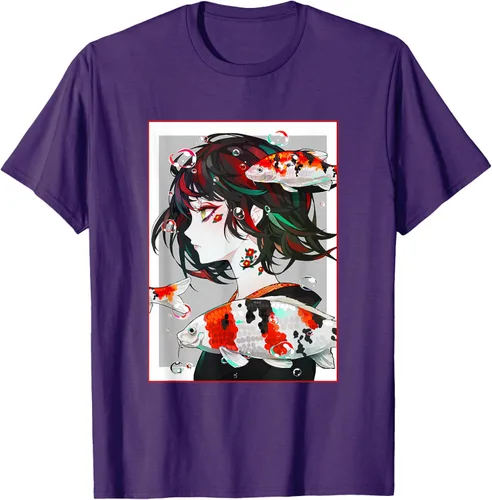 Vista 70 de Camiseta de anime anime japonés estético Otaku Negro
