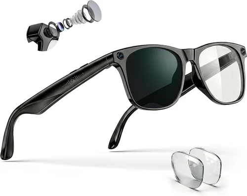 Vista 10 de Lentes inteligentes Ai 2026 para hombres y mujeres, gafas de cámara HD 4K de 8 MP, batería de 410 mAh, admite grabación de fotos/videos/audio