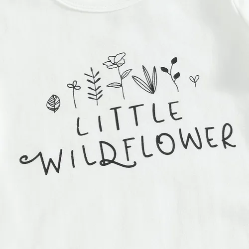 Vista 145 de Sejardin Ropa de verano para bebé y niña, recién nacida, manga corta, con letras, mameluco elástico con diadema