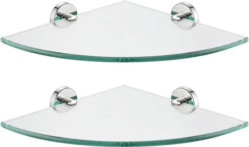 Vista 17 de JQK TGS190L10-PB-P2 - Estante de pared flotante de acero inoxidable 304 para baño, 10 x 10 pulgadas, 2 unidades, color negro