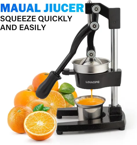 Vista 8 de Exprimidor manual de hierro fundido, exprimidor de cítricos a mano, exprimidor de limón naranja, exprimidor manual resistente, grado comercial