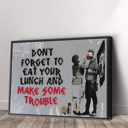 Vista 11 de Arte en lienzo de Banksy para pared, decoración del hogar, lienzo pre-estirado - varios tamaños