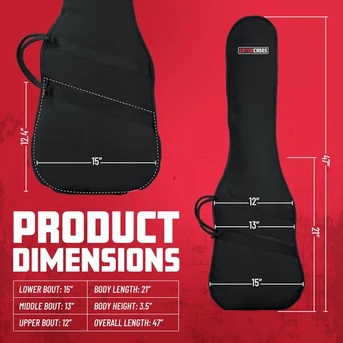 Vista 6 de Gator Cases Funda para Bajo con Espuma Acolchada, Se Adapta a Bajos Jazz y Precision de hasta 46.5" de Largo (GBE-BASS)