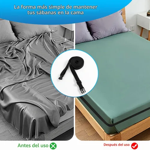 Vista 3 de Sujetadores de sábanas, correas elásticas ajustables para sábanas, banda de soporte de sábanas para esquinas, se adapta a todos los tamaños de 1