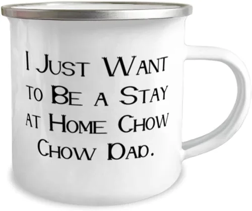 Vista 2 de Unique Chow Chow Dog Gifts, I Just Want to Be a Stay at Home Chow Chow Dad, Holiday 12oz Camper Mug For Chow Chow Dog, Dog dad gifts, Gifts for dog