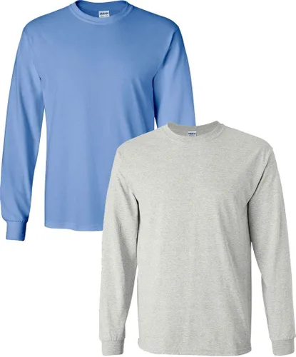 Vista 17 de Gildan - Camiseta de algodón y de manga larga para hombre, modelo G2400 (1) verde irlandés + (1) negro