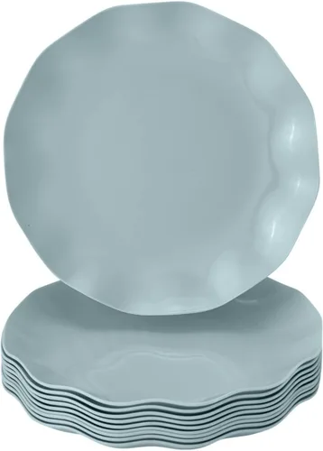 Vista 16 de Silver Spoons Platos de postre desechables 10 piezas Platos de plástico resistente Elegante aspecto fino de porcelana Velo, marfil