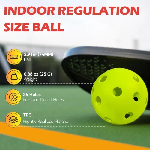 Vista 2 de Fizzazzle Indoor Pickleball Balls - 4/6 Pack 26 Holes - USAPA Standard - High Resilience & Durability Blue Balls