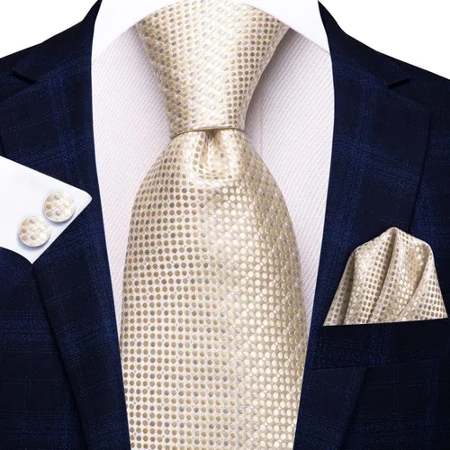 Vista 145 de Hi-Tie Corbata clásica de cachemira para hombre con pañuelo y gemelos a cuadros