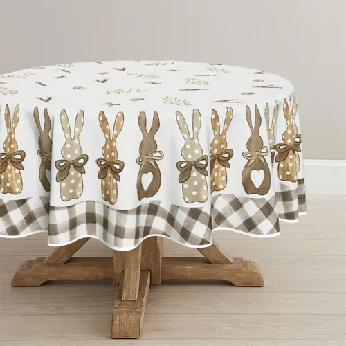 Vista 8 de Horaldaily Mantel de Pascua rectangular de 52 x 70 pulgadas, diseño de zanahorias de primavera, conejo, funda de mesa lavable para decoración