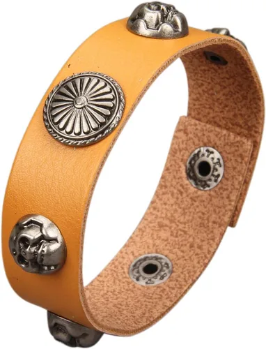 Vista 24 de Jeilwiy Pulseras de cuero punk para hombres, pulseras hechas a mano, brazalete ancho, joyería trenzada, color negro y marrón, ajustable, regalos