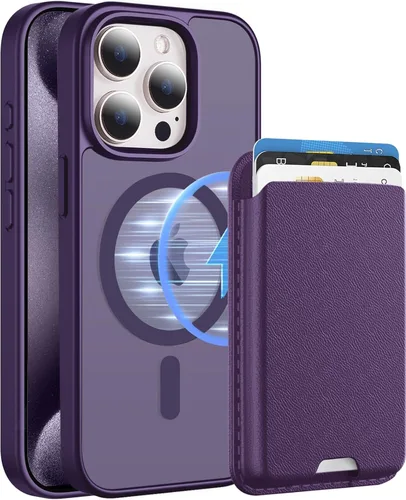 Vista 11 de Funda magnética para iPhone 12 Pro Max, cartera magnética desmontable con soporte para tarjetas, [compatible con MagSafe] grado militar, a prueba