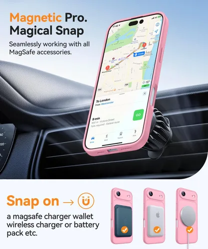 Vista 88 de CANSHN Funda magnética compatible con iPhone Air (6.5 pulgadas), mejorada [protección completa de la cámara] [compatible con Magsafe]
