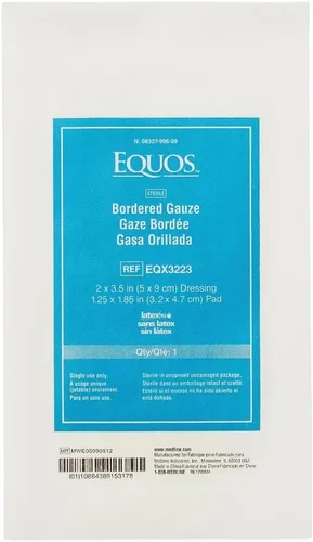 Vista 3 de EQUOS Gasa con bordes estériles, apósito de gasa con borde de 2 x 3 pulgadas