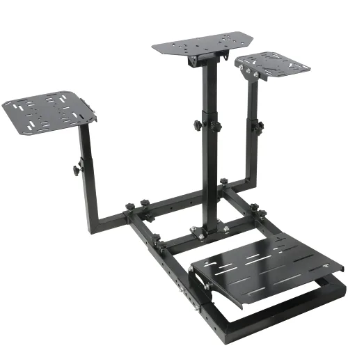 Vista 9 de Supllueer Flight Game Mount & Racing Wheel Stand with Three Multiple Shift Lever Panels fit Logitech Thrustmaster Saitek Honeycomb, Steering Wheel