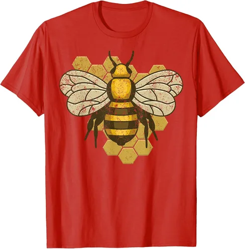 Vista 36 de Retro Beekeeper Beekeeper Honey Bumblebee Vintage Saves Bees T-Shirt Asphalt Grey