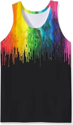 Vista 3 de Loveternal Camiseta sin mangas con estampado 3D para hombre, de verano, informal, de poliéster, gimnasio, entrenamiento, culturismo, camisetas sin