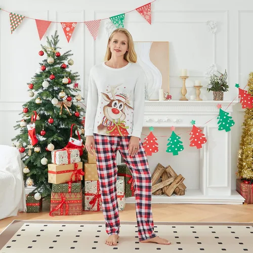 Vista 2 de VS&LLWQ Pijamas de Navidad a juego para la familia, pijamas de Navidad para la familia, pijamas de elfo, juego de pijamas de Navidad para las fiestas