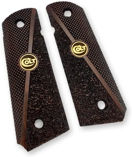 Vista 4 de 1911 Original Series US Logo Wooden 1911 Grips, Ambi Safety Cut, Handgun-Pistol Grips, 1911 Wood, Full Size, 1911 Accessories, Gift for Veterans