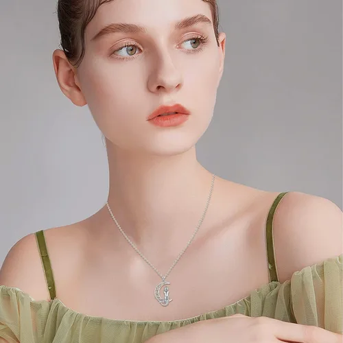 Vista 2 de OHAYOO Collar de tortugadelfínelefantecolibrísirena, collar de plata esterlina, colgante de animales, joyería de animales para mujeres amantes