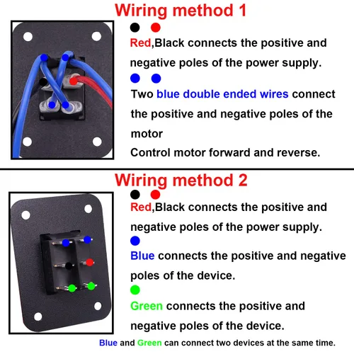 Vista 4 de TWTADE Interruptor Basculante de Palanca Momentáneo Impermeable de Polaridad Inversa 12V DC 10A Control de Motor Arriba Abajo 6 Pines 3 Posiciones